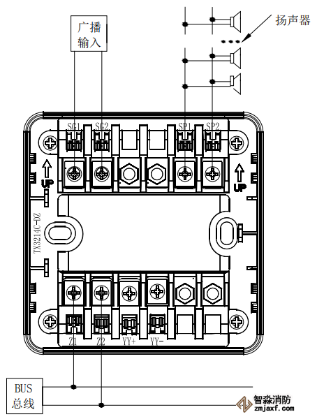 泰和安TX3214C输出模块接线图